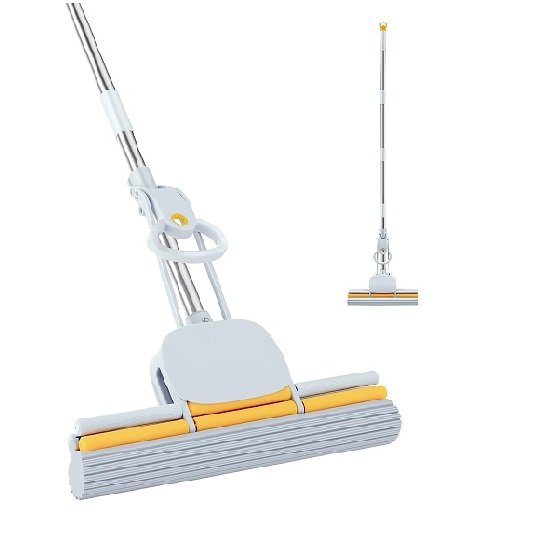Floor cleaning PVA sponge mop with wringer