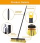 18" Push Broom Outdoor Heavy Duty Broom with 63" Long Handle