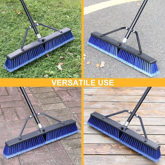 24" Push Broom Outdoor Heavy Duty Broom - Blue