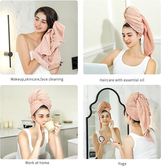 Microfiber towel, dry hair towel super absorbent - 20X40 inches white (1 piece)