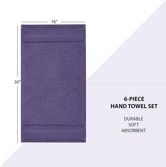 100% Cotton Premium Towels | Soft and Absorbent (6 Hand Towels, Fuchsia)