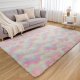 Living Room Area Rug, Thick Non-Slip Plush Rug 5x7 Feet, Tie Dye Rainbow Indoor Plush Rug