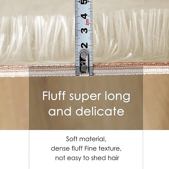 4x4 soft white round modern fluffy rug